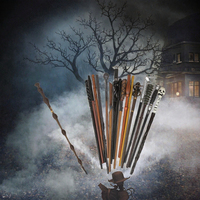 50 modèles de baguettes magiques de collection Harried à noyau en résine, avec sang artificiel et accessoires d'horreur, pour films, cosplay, magie, cadeau d'Halloween Merrycoo