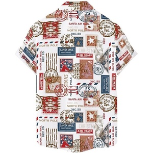 เสื้อเชิ้ตชายลำลองชายหาด แขนสั้น ลายพิมพ์นามธรรม คอตั้ง ปรับแต่งโลโก้ได้ ระบายอากาศดี ผ้าฝ้าย 100% สำหรับวันพักผ่อน - Product Image 2