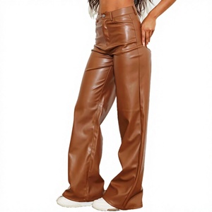 Fournisseur de pantalons en similicuir haut de gamme pour femmes, pantalons en cuir contemporains pour femmes, vente en gros de pantalons décontractés effet cuir pour femmes - Product Image 1