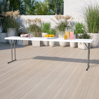 PE moulage par soufflage intérieur extérieur jardin parc meubles d'entraînement solide haut stable jambe chevalet en plastique Banquet Table pliante