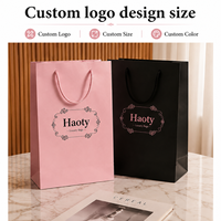 Sacs de luxe personnalisés en papier écologique rose, noir, anthracite, avec logo personnalisé, pour emballage, shopping, format A4, mignons et élégants