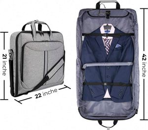 กระเป๋าเดินทางแบบแขวนเสื้อผ้า 2 in 1 สำหรับโรงงานมาตรฐาน BSCI กระเป๋าเดินทางธุรกิจ กระเป๋าใส่เสื้อผ้า กระเป๋าเดินทางแบบถือ - Product Image 5