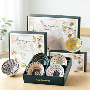 Vente flash, bols à mélanger en porcelaine de cuisine écologiques, formes spéciales, portables, de qualité alimentaire, style bohème, ensembles de bols en céramique, cadeaux - Product Image 1