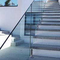 Porte-robinets en verre en acier inoxydable au design moderne, vente en gros de robinets en verre pour garde-corps sans cadre