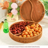 Desktop Candy Fruit Tray PP-materiaal Kunstmatig rotan-geweven compartimenten Modern minimalistisch ontwerp Multifunctionele buffetten Gegrild vlees