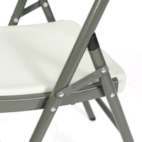 Chaise pliante portable en résine blanche et bleue pour restaurant, hôtel, événements de mariage et camping
