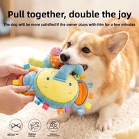 Mainan Gajah Lucu Berbunyi, Boneka Plush dengan Suara BB, Rattle Beludru Sutra Warna-warni, Interaktif untuk Digigit Anjing dan Kucing
