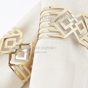 Anneau de serviette brillant en métal de finition dorée, design fantaisie pour porte-serviette de Table à vendre - Product Image 2