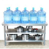 Comptoir de cuisine commercial en acier inoxydable de style industriel américain vintage sur mesure avec finition mate brossée