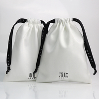 Sac à cordon en toile rouge, pochette en coton rose avec code QR, sac en mousseline musulmane vierge avec logo bio
