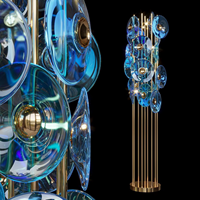 Lampe de sol d'angle moderne en verre de forme ovale, design artisanal, pour hôtel, décoration de la maison