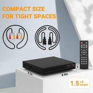 <span class=keywords><strong>Lecteur</strong></span> <span class=keywords><strong>DVD</strong></span> pour TV 1080P Full HD <span class=keywords><strong>Lecteur</strong></span> CD Câble de sortie HDMI/AV gratuit inclus Système PAL/NTSC intégré Entrée USB 2.0 - Product Image 4