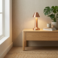 Lampe de table portable à design nordique avec variateur tactile rechargeable, lampe de nuit LED moderne sans fil, lampe de bureau à 3 couleurs pour la lecture