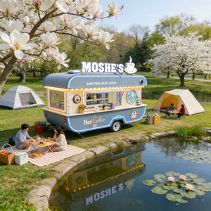 Small Mobile Food Cart Mini Food Cart for Coffee Tea Snack Street Business - Product Image 1