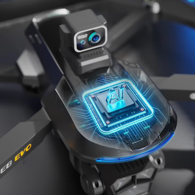 AE8 EVO Foldable Drone with Camera Remote Control with Screen Obstacle Avoidance GPS Brushless 5G WIFI Modular Battery