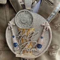 Pendentif Moissanite Iced Out, Pendentif Moissanite Personnalisé en Argent 925, Breloque en Pierre Précieuse CZ OEM ODM, Pendentif de Mariage, Chaîne de Pull, Rhodium