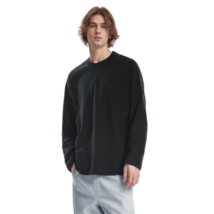 T-shirt Streetwear Vintage Oversize à manches 9/10 en coton Ice Touch, col rond, couleur unie, 220 grammes, logo brodé et imprimé, OEM ODM - Product Image 5
