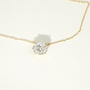 Collar Clásico con Diamante Natural Cultivado en Laboratorio, en Oro Sólido, Colgante Solitario de Diamante de 2 CT, Joyería Fina para Boda - Product Image 5