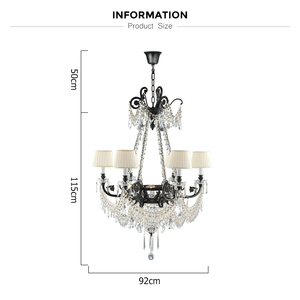 Vintage estilo europeo lámparas de araña de cristal vela diseño lámparas de techo decoración con tela tonos - Product Image 5