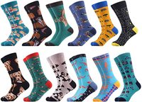 Chaussettes amusantes en coton personnalisées en gros, chaussettes unisexes colorées