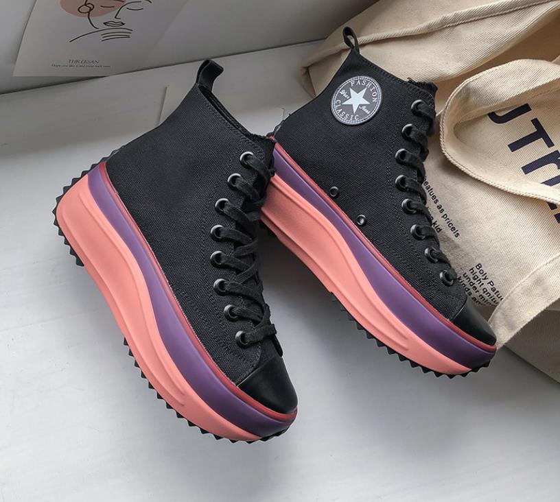 2021 Высококачественная Студенческая модная повседневная спортивная обувь, женские холщовые кроссовки на платформе