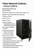 Armoire de données TOTEN G36622, armoire de télécommunications, rack de serveur 22U, boîtier réseau insonorisé IP20, acier SPCC, 600*600*1166mm