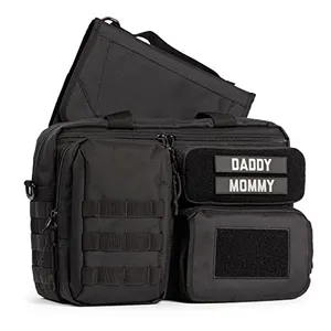 MOLLE webbing customised name tape patch gear sling shoulder bag military style male tactical diaper bag for dad