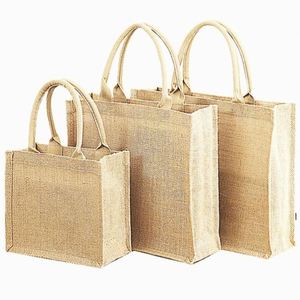 Bolsa de Mano Grande de Yute Natural con Impresión Personalizada, Bolsa de Compras Reutilizable Ecológica - Product Image 5