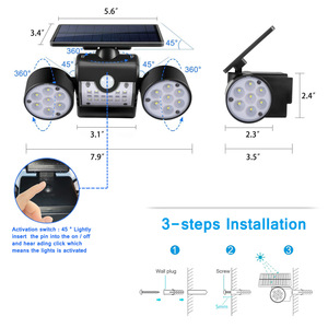 High Quality IP65 <strong>Solar</strong> Wall Light with LED Light Source Timer Function ABS Frame Glass Shade for Garden Balcony Courtyard - Product Image 2