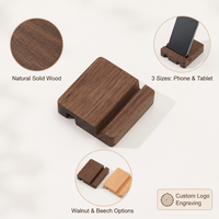Soporte para Teléfono de Madera de Nogal Negro Grabado, Soporte Minimalista Creativo de Madera Maciza para Tablet, Base para Teléfono, Decoración de Escritorio de Oficina, Regalo Festivo