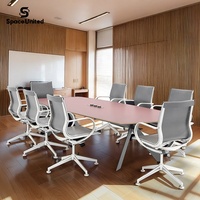 Chaise de bureau ergonomique pivotante à dossier moyen en cuir pleine fleur, vente en gros directe d'usine SpaceUnited