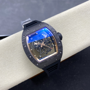 LuxurySkeleton Automatic Mechanical <b>Watch</b> Carbon Fiber <b>Case</b> Sapphire Crystal Rubber Strap 055 Men's Tourbillon Rectangle Dial - Product Image 4