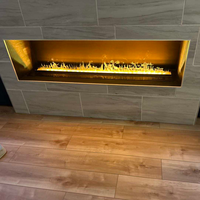 2025 Meilleure vente Tuya WiFi Smart Electric Fireplace CE Certified Steel SS304 + 20Hrs Flame Caisse en bois pour application hôtelière