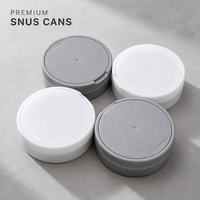 Boîte en plastique pour snus, couleur personnalisée, vide, avec couvercle rabattable, conteneur en plastique pour tabac de 70 mm, emballage en plastique pour snus avec bouchon CR