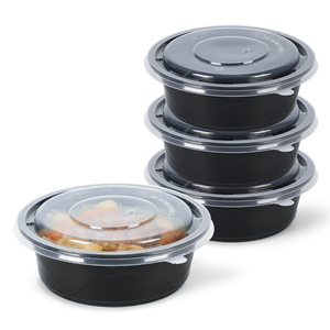 Contenants alimentaires ronds en plastique de qualité alimentaire YAGNRUI <span class=keywords><strong>pour</strong></span> plats à emporter, repas chauds, salades froides, fruits, soupes, avec couvercles - Product Image 1