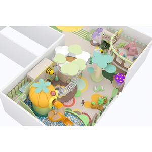 Parc d'attractions sur le thème des plantes, aire de jeux pour enfants, équipement de jeux doux avec fosse à balles et fonction d'escalade - Product Image 3