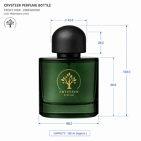 Offre Spéciale – Flacon de Parfum Rond en Verre Mat Vert de 50 ml avec Estampage à Chaud, Écologique et Recyclable, Bouchon Personnalisé et Diffuseur à Bâtonnets