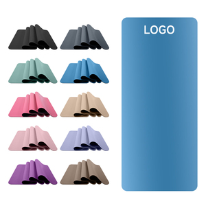 เสื่อโยคะทำจากยางธรรมชาติบาง4มม. แผ่นปั๊มสีฟ้าสีดำทองแบบกำหนดเองไม่ลื่น