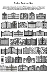 Clôture de jardin en <span class=keywords><strong>fer</strong></span> <span class=keywords><strong>forgé</strong></span> avec porte principale à fleurs - Product Image 4