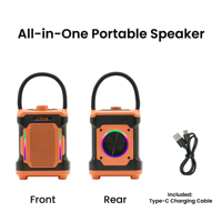 Enceinte portable ICBOX Q10 pour extérieur, étanche IPX5, alimentée par batterie, avec lumières LED RGB pour camping, karaoké, soirées, en plastique