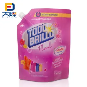 1l 2l Doypack Spout Liquid Laundry Packaging Plastic Bag For Detergent Powder