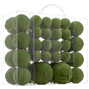 Ensemble de 46 boules de Noël élégantes pour la décoration de l'arbre de Noël, boules floquées pour les fêtes à la maison - Product Image 5