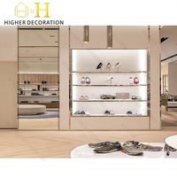 Vitrine à chaussures moderne et personnalisée pour les magasins de chaussures, design avec éclairage LED, armoire d'exposition de chaussures