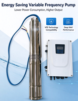 Pompa Sumur Dalam 4 Inci 220V Frekuensi Variabel MPPT Pompa Borehole Tahan Korosi Pompa Air Submersible Baja Tahan Karat