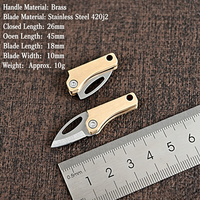 Couteau de poche magnétique miniature en laiton, coupe-corps compact et portable pour porte-clés, ouvre-boîte de colis pour le transport quotidien EDC