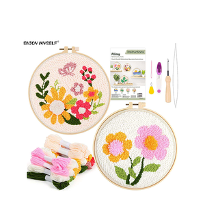 Custom DIY Wholesale New Arrival Cross Stitch Punch Needle Embroidery Set Kit for Adults