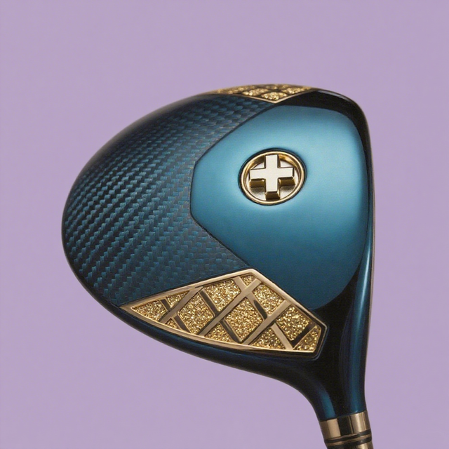 Performance - Oriented Blue Carbon Fiber Golf Driver, Stunning Gold - Accented Design Golf Driver