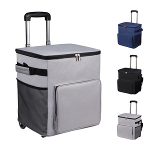 3-in-1 Eco-Friendly Classic <strong>Cool</strong> Box <strong>with</strong> Picnic &amp; Insulated <strong>Bags</strong>-35L Trolley Thermal <strong>Bag</strong> <strong>with</strong> <strong>Wheels</strong> for Camping Beach BBQ - Product Image 2
