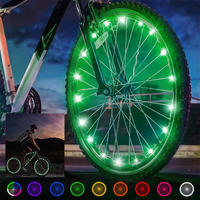 Luces de rueda Led impermeables coloridas para bicicleta, cadena de luces de rueda de bicicleta para conducción nocturna, tira de luces de anillo de rueda RGB
