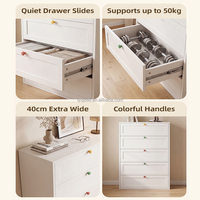 Commode en acier à 5 tiroirs avec structure KD optimisée, armoire de rangement en métal de 0,6 mm pour chambre à coucher, vente en gros, usine de Luoyang